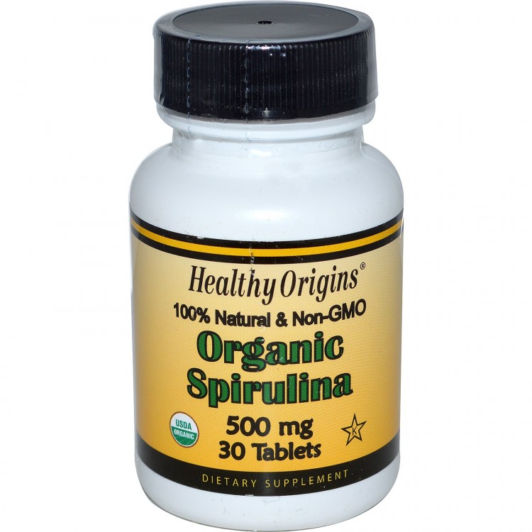Healthy Origins, 유기농 스피룰리나, 500 mg, 30 타블렛